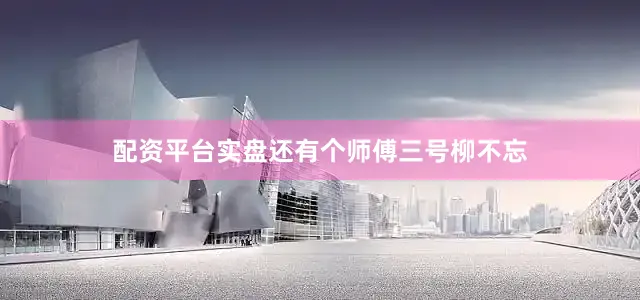 配资平台实盘还有个师傅三号柳不忘